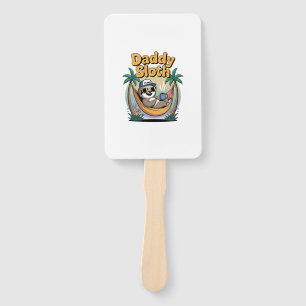 Cut Daddy Sloth Father Hand Fan