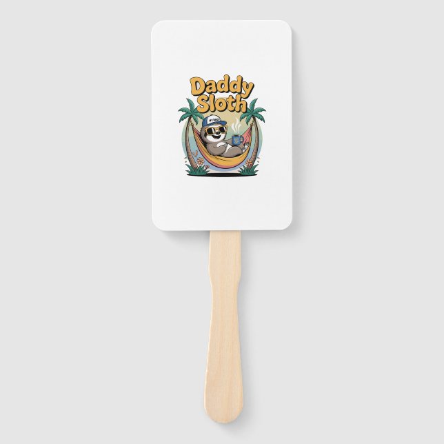 Cut Daddy Sloth Father Hand Fan (Front)