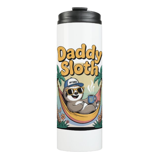 Cut Daddy Sloth Father Thermal Tumbler (Front)