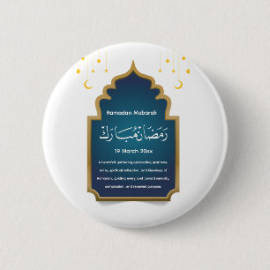 Cut Eid Mubarak 6 Cm Round Badge