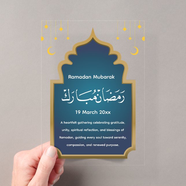 Cut Eid Mubarak  Acrylic Invitations (Insitu (Handheld))