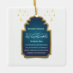 Cut Eid Mubarak Card  Ceramic Ornament