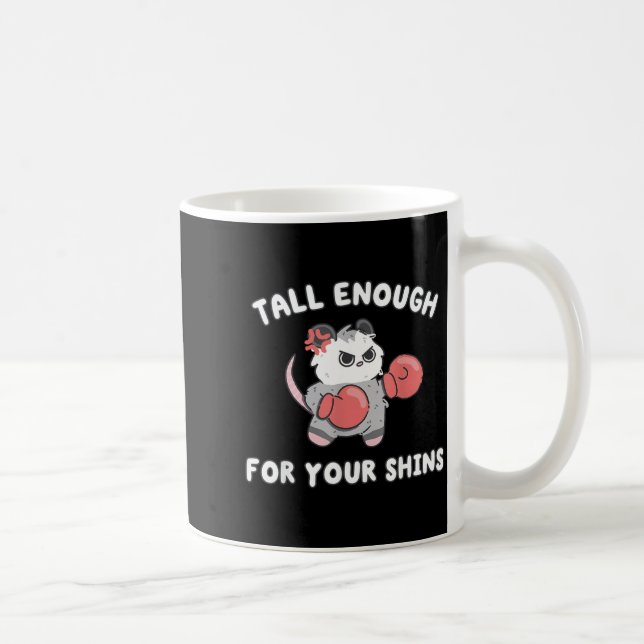 Cut Funny Tall Enough for Shins Possum Boxing Meme Coffee Mug (Right)