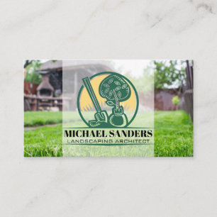 Cut Grass in Backyard   Landscaper Business Card