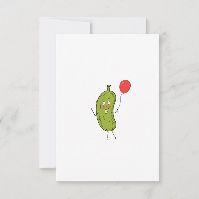 Cut green Pickle Thank You Card (Front)