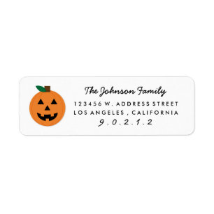 Cut Halloween Pumpkin Home Return Address Labels