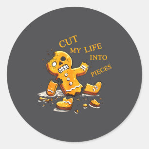 Cut Life Pieces Gingerbread Christmas Classic Round Sticker