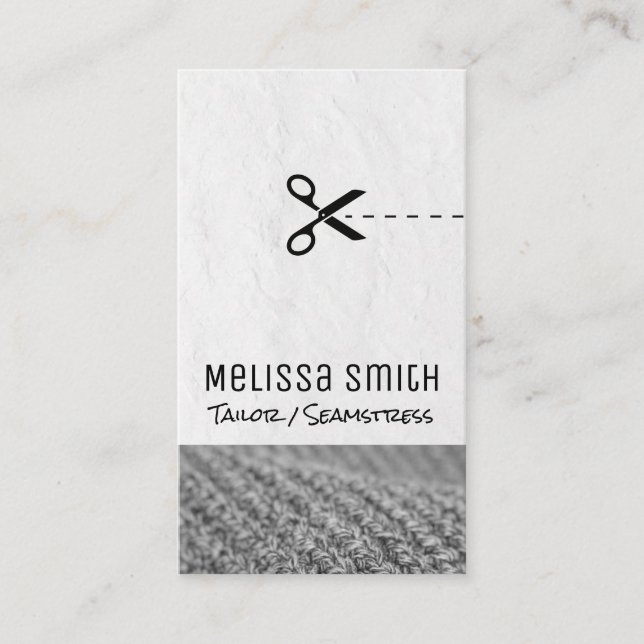 Cut Line Scissors | Seamstress | Tailor Business Card (Front)