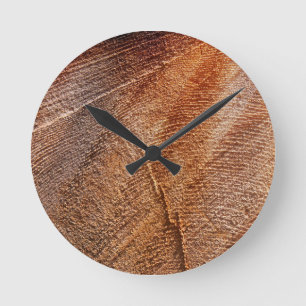Cut Log Wood Grain Round Clock