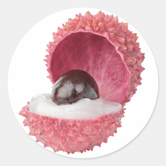 Cut lychee classic round sticker (Front)