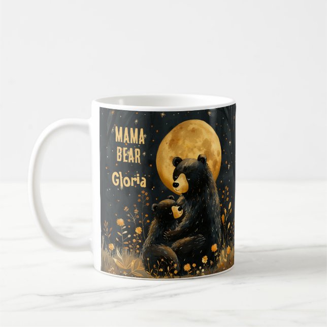 Cut Mama Bear Personalised Coffee Mug (Left)