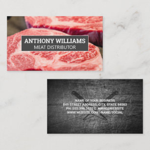 Cut Marbled Steaks Business Card