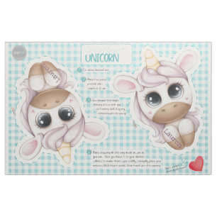 Cut 'n' Sew Personalised Unicorn Toy Pattern Fabric