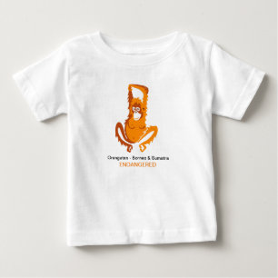 Cut -ORANGUTAN- Endangered animal graphic Baby T-Shirt