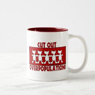 Cut Out Overpopulation! Dogs Two-Tone Coffee Mug