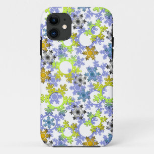 Cut paper snowflakes multicolored on white Case-Mate iPhone case