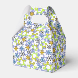 Cut paper snowflakes multicolored on white  favour box