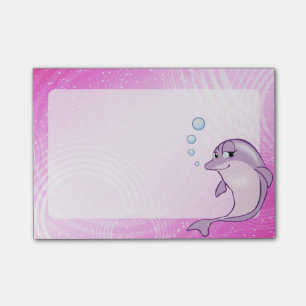 Cut Pink Dolphin Post-it Notes