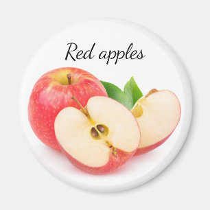 Cut red apples magnet