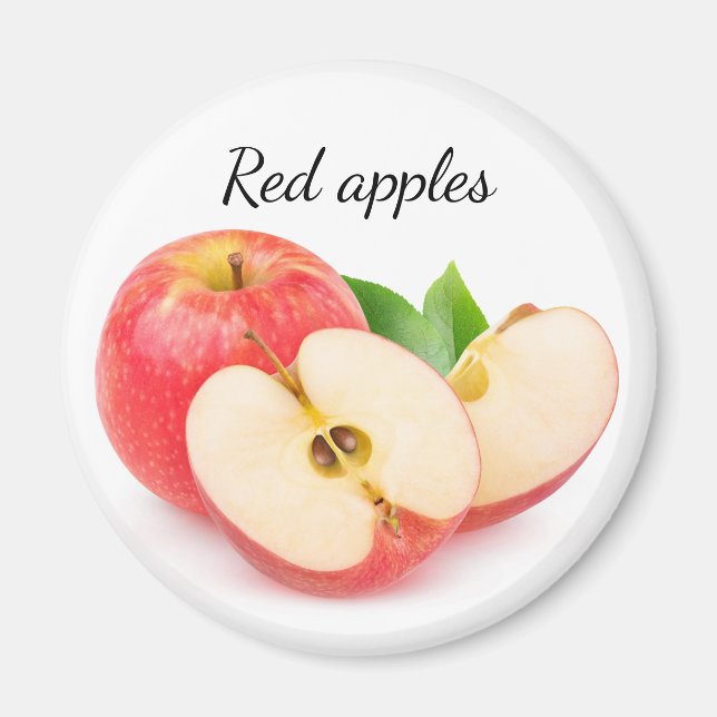 Cut red apples magnet (Front)