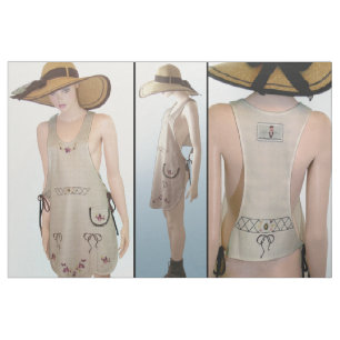 Cut & Sew Fashion- Vintage embroiderd APRON tan Fabric