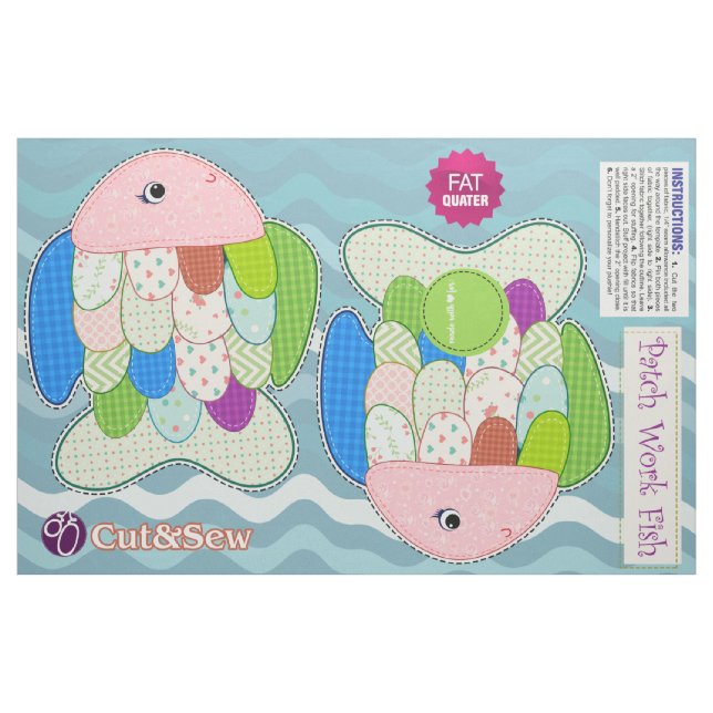Cut & Sew Patchwork Fish - DIY Plush Fabric (Fat Quarter)