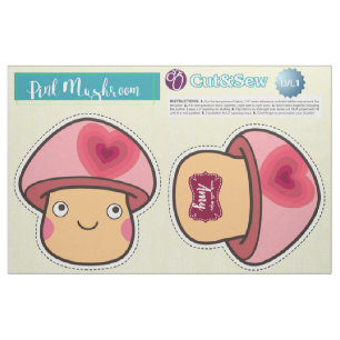 Cut & Sew Pink Mushroom - Easy DIY Project Fabric