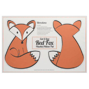 Cut & Sew Red Fox Plushie - Pillow Pal Fabric