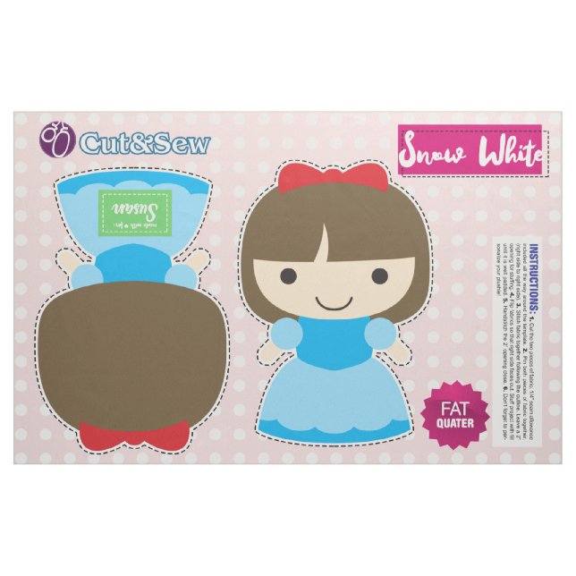 Cut & Sew Snow White - Easy DIY Project Fabric (Fat Quarter)