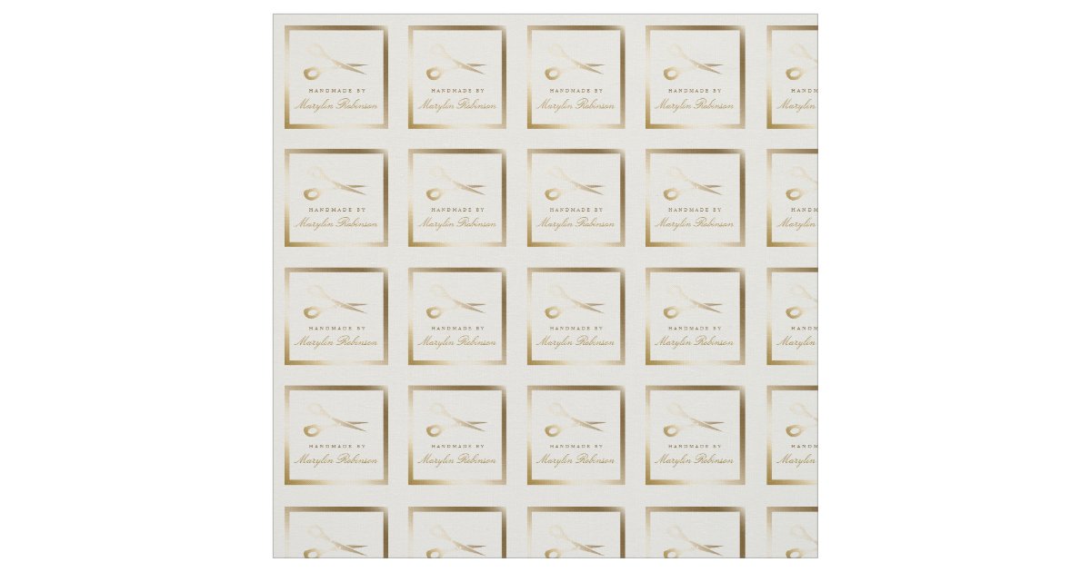 Cut & Sew | White & Gold Scissors Handmade By Fabric | Zazzle.co.nz