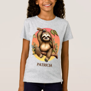 cut sloth lovers add name T-Shirt