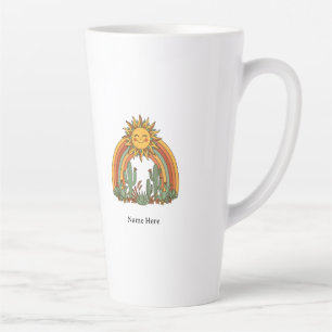 Cut sun rainbow cactus custom name coffe mug