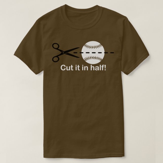 Cut the Ball in Half Baseball IQ Hitter Slang Clas T-Shirt (Design Front)
