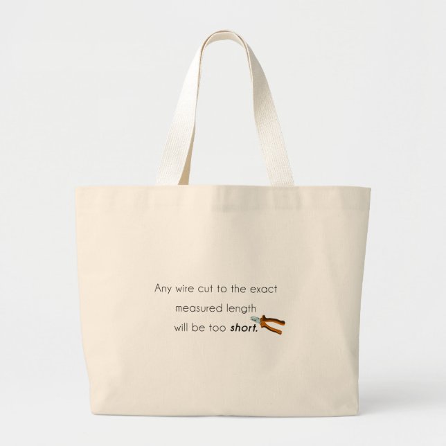 Cut too short! large tote bag (Front)