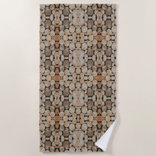 Cut Tree Branch Logs Stacked Pattern Photograph Beach Towel