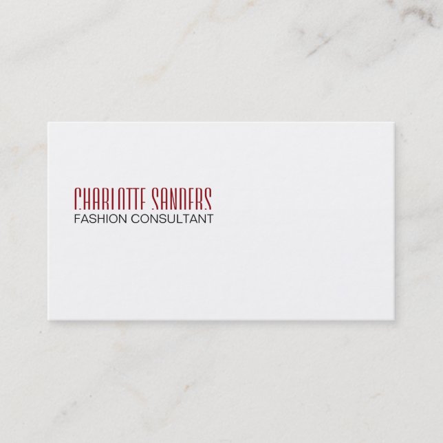 Cut Typeface (Cabernet red) Business Card (Front)