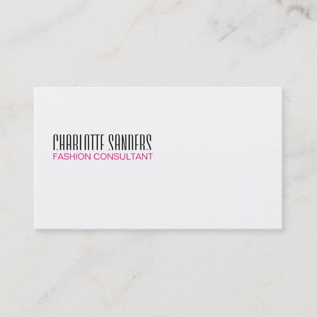 Cut Typeface (hot pink) Business Card (Front)