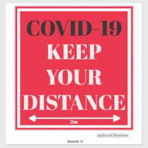 Cut Vinyl Sticker - COVID-19 Keep Your Distance 2m