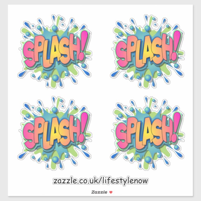 Cut Vinyl Stickers - Splash Design (Sheet)