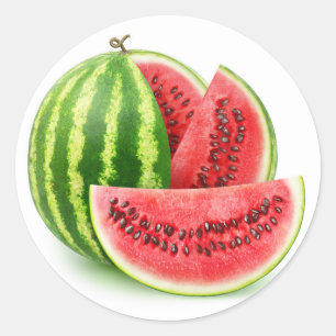 Cut watermelon classic round sticker