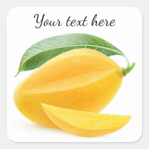 Cut yellow mango square sticker
