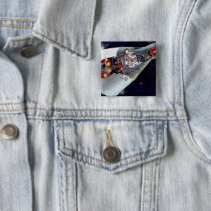 Cutaway A Two-Person Gemini Spacecraft In Flight. 15 Cm Square Badge