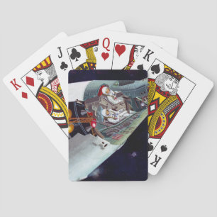 Cutaway A Two-Person Gemini Spacecraft In Flight. Playing Cards