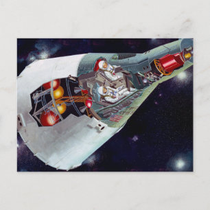 Cutaway A Two-Person Gemini Spacecraft In Flight. Postcard