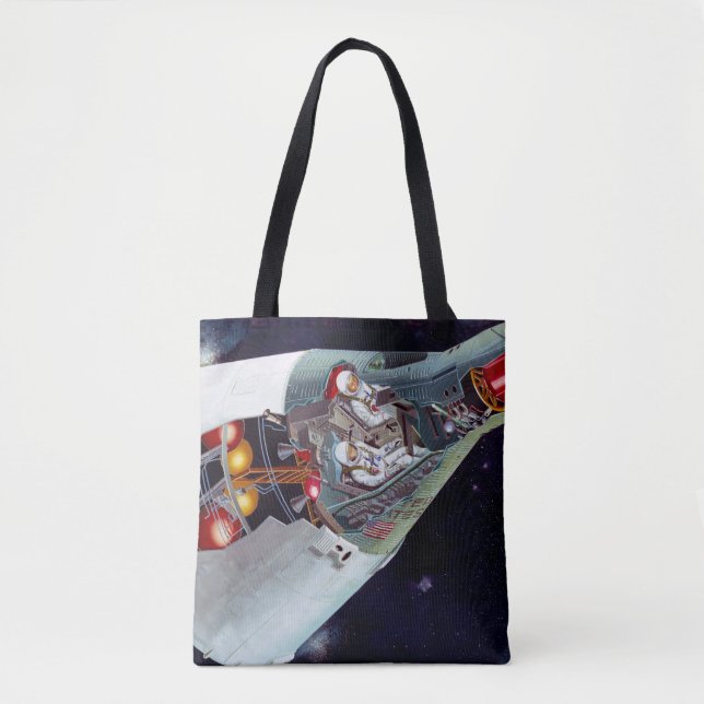 Cutaway A Two-Person Gemini Spacecraft In Flight. Tote Bag (Front)