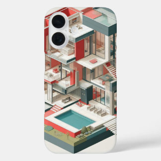 cutaway view of a modern house. iPhone 16 case