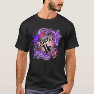 Cute16th Birthday Airbrush Graffiti Retro T-Shirt