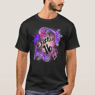 Cute16th Birthday Airbrush Graffiti Retro T-Shirt