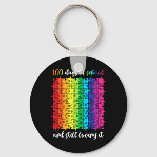 Cute 100 Days Of School And Still Loving It Happy Key Ring