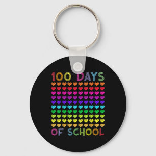 Cute 100 Days Of School And Still Loving It Hearts Key Ring